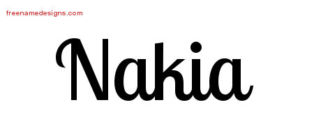 Handwritten Name Tattoo Designs Nakia Free Download
