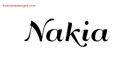 Art Deco Name Tattoo Designs Nakia Printable