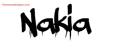 Graffiti Name Tattoo Designs Nakia Free Lettering