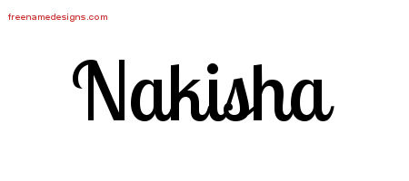 Handwritten Name Tattoo Designs Nakisha Free Download