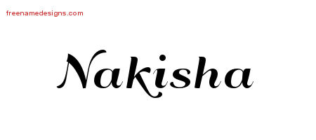 Art Deco Name Tattoo Designs Nakisha Printable