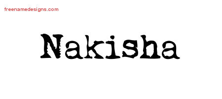 Vintage Writer Name Tattoo Designs Nakisha Free Lettering