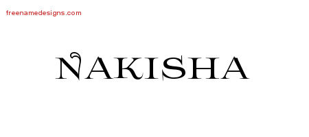 Flourishes Name Tattoo Designs Nakisha Printable