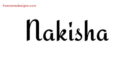 Calligraphic Stylish Name Tattoo Designs Nakisha Download Free