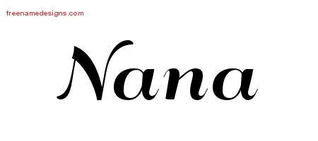 Art Deco Name Tattoo Designs Nana Printable