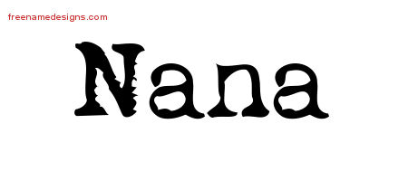Vintage Writer Name Tattoo Designs Nana Free Lettering
