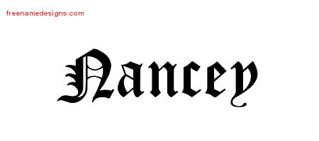 Blackletter Name Tattoo Designs Nancey Graphic Download