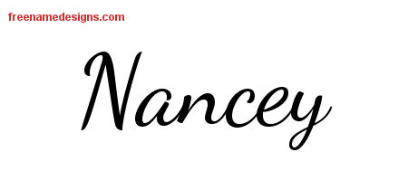 Lively Script Name Tattoo Designs Nancey Free Printout
