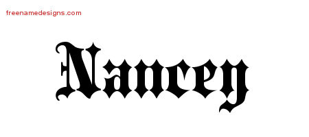 Old English Name Tattoo Designs Nancey Free