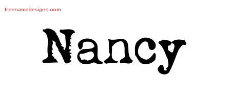 Vintage Writer Name Tattoo Designs Nancy Free Lettering