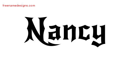 Gothic Name Tattoo Designs Nancy Free Graphic