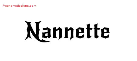 Gothic Name Tattoo Designs Nannette Free Graphic