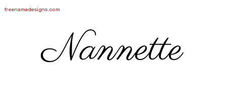 Classic Name Tattoo Designs Nannette Graphic Download