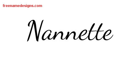 Lively Script Name Tattoo Designs Nannette Free Printout