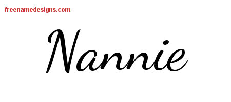 Lively Script Name Tattoo Designs Nannie Free Printout