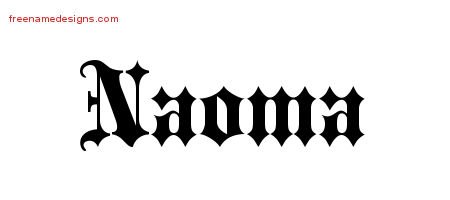 Old English Name Tattoo Designs Naoma Free