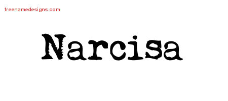 Vintage Writer Name Tattoo Designs Narcisa Free Lettering