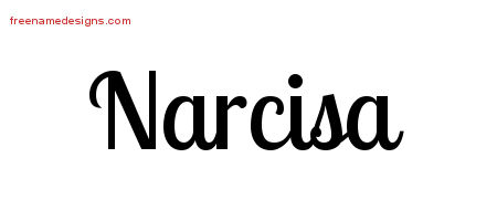 Handwritten Name Tattoo Designs Narcisa Free Download