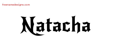 Gothic Name Tattoo Designs Natacha Free Graphic