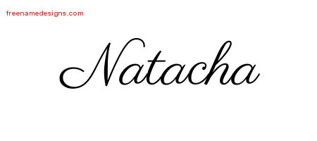 Classic Name Tattoo Designs Natacha Graphic Download