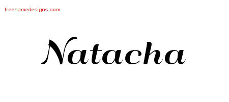 Art Deco Name Tattoo Designs Natacha Printable