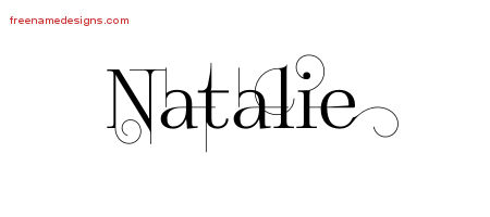 Decorated Name Tattoo Designs Natalie Free