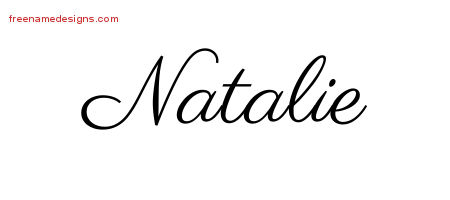 Classic Name Tattoo Designs Natalie Graphic Download
