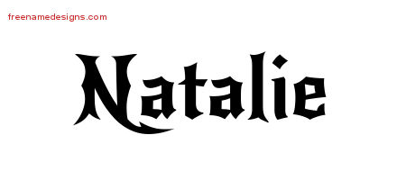 Gothic Name Tattoo Designs Natalie Free Graphic