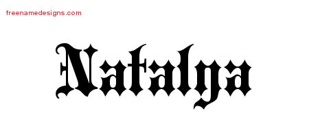 Old English Name Tattoo Designs Natalya Free