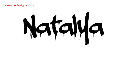 Graffiti Name Tattoo Designs Natalya Free Lettering