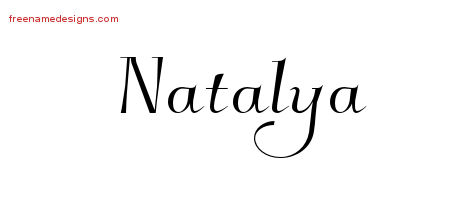 Elegant Name Tattoo Designs Natalya Free Graphic