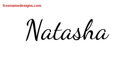 Lively Script Name Tattoo Designs Natasha Free Printout