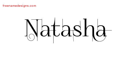Decorated Name Tattoo Designs Natasha Free