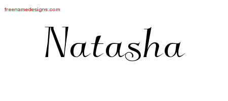 Elegant Name Tattoo Designs Natasha Free Graphic