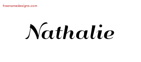 Art Deco Name Tattoo Designs Nathalie Printable