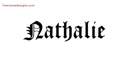 Blackletter Name Tattoo Designs Nathalie Graphic Download