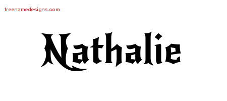 Gothic Name Tattoo Designs Nathalie Free Graphic