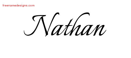 Calligraphic Name Tattoo Designs Nathan Free Graphic