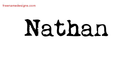 Vintage Writer Name Tattoo Designs Nathan Free