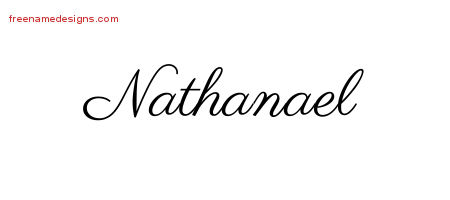 Classic Name Tattoo Designs Nathanael Printable