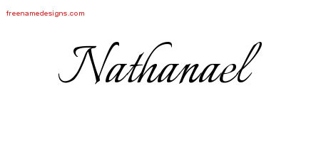 Calligraphic Name Tattoo Designs Nathanael Free Graphic