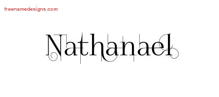 Decorated Name Tattoo Designs Nathanael Free Lettering