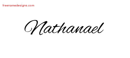 Cursive Name Tattoo Designs Nathanael Free Graphic