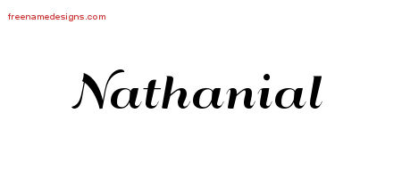 Art Deco Name Tattoo Designs Nathanial Graphic Download
