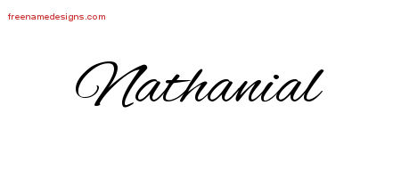 Cursive Name Tattoo Designs Nathanial Free Graphic