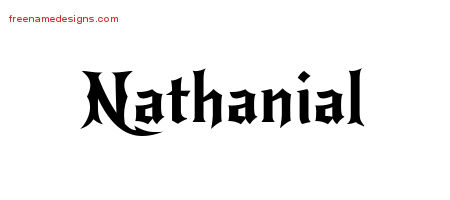 Gothic Name Tattoo Designs Nathanial Download Free