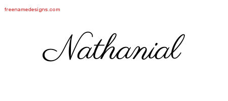 Classic Name Tattoo Designs Nathanial Printable