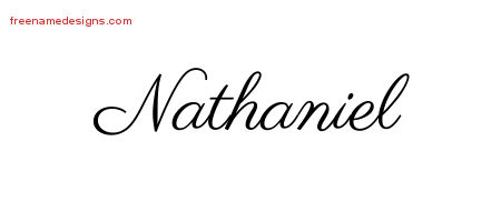 Classic Name Tattoo Designs Nathaniel Printable