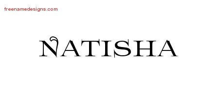 Flourishes Name Tattoo Designs Natisha Printable