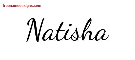 Lively Script Name Tattoo Designs Natisha Free Printout